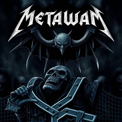 Albumcover for 'Metal Mayhem', et metal album.